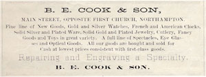 Advertisement, B.E. Cook & Son