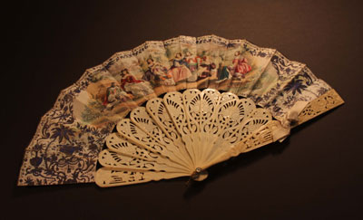 Folding fan, circa 1855-1860